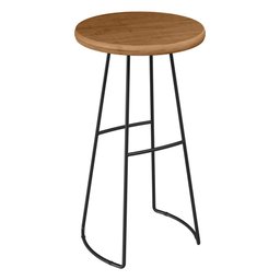 Kit Mesa Bistrô Redonda e 4 Banquetas Alta Astra com Encosto Base Metálica - Pallazio - 5