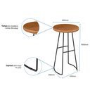 Ver imagem 7 de Kit Mesa Bistrô Redonda e 4 Banquetas Alta Astra com Encosto Base Metálica - Pallazio