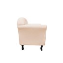 Ver mais imagens de Kit Namoradeira + 1 Poltrona Decorativa Dália Couro Bege Pés Madeira Mz Decor