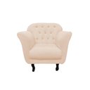 Ver imagem 7 de Kit Namoradeira + 1 Poltrona Decorativa Dália Couro Bege Pés Madeira Mz Decor