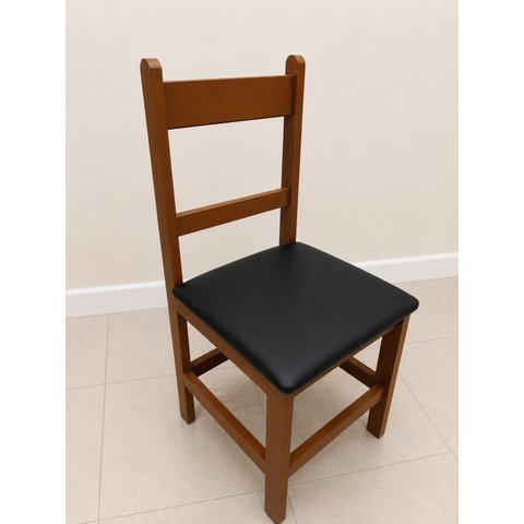 Cadeira de Jantar Estofada Itália - Marrom - Preto
