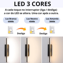Ver imagem 6 de Luminária 30cm Barra Linear Led 3 Cores Giratória 330 Graus Silicone Minimalista Gimpo Kjbd-150:pret