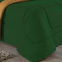 Ver imagem 2 de Kit Edredom Dupla Face + Jogo de Lençol Casal Viúva Nobre 7 Peças Malha 100% Algodão - Verde-