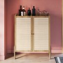 Ver imagem 2 de Armário Bar para Sala 2 Portas 93cm Pés Madeira Moss A03 Hanover Roble - Lyam Decor