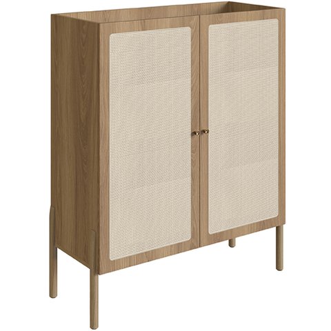 Armário Bar para Sala 2 Portas 93cm Pés Madeira Moss A03 Hanover Roble - Lyam Decor