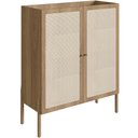 Ver imagem 1 de Armário Bar para Sala 2 Portas 93cm Pés Madeira Moss A03 Hanover Roble - Lyam Decor