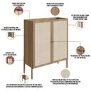 Ver imagem 3 de Armário Bar para Sala 2 Portas 93cm Pés Madeira Moss A03 Hanover Roble - Lyam Decor