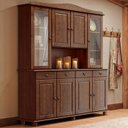 Ver imagem 1 de Cristaleira 8 Portas 4 Gavetas Madeira Maciça 8963 Rubi Cafe FNT