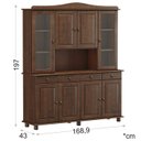 Ver imagem 4 de Cristaleira 8 Portas 4 Gavetas Madeira Maciça 8963 Rubi Cafe FNT