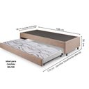 Ver imagem 2 de Bicama Box Solteiro Linho Marrom 88x188x28 Cm com Colchão Auxiliar Ecoflex