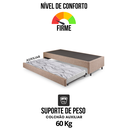 Ver imagem 6 de Bicama Box Solteiro Linho Marrom 88x188x28 Cm com Colchão Auxiliar Ecoflex