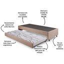 Ver imagem 4 de Bicama Box Solteiro Linho Marrom 88x188x28 Cm com Colchão Auxiliar Ecoflex