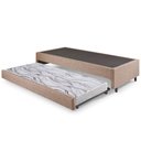 Ver imagem 1 de Bicama Box Solteiro Linho Marrom 88x188x28 Cm com Colchão Auxiliar Ecoflex