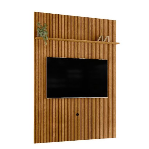 Painel Ripado Piso-teto 1,79cm X 244,5cm para Tv até 65 Polegadas New Interlagos Madetec:cumaru