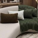 Ver imagem 3 de Kit em Tricot Daytona Manta 70x250 cm e 02 Almofadas 55x35 cm Verde Oliva Big Tricot