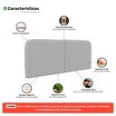 Ver imagem 3 de Cabeceira Painel Orgânico Cama Box Casal Padrão Aira 140cm Dobrável Bouclé Cinza Claro - Desk Design