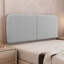 Ver imagem 1 de Cabeceira Painel Orgânico Cama Box Casal Padrão Aira 140cm Dobrável Bouclé Cinza Claro - Desk Design
