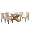 Ver imagem 2 de Sala de Jantar Mesa Lisboa 180 Tampo em Mdf Canto Copo com 6 Cadeiras Lunara