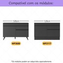 Ver imagem 2 de Kit 3 Puxadores 59,2cm para Balcão Cozinha 120cm Veneza Multimóveis Mp3079 Preto