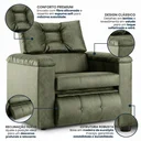 Ver imagem 5 de Poltrona Reclinável para Sala Sara Veludo Verde