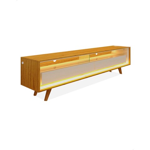 Rack Bancada Tv até 75 Polegadas com Led Pés Madeira Tunísia