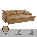 Ver imagem 6 de Sofá Cama Flora 02 Módulos de 120cm Br 15cm Meu Sofá Online P321 Linho Dourado