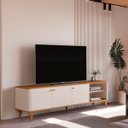 Ver imagem 4 de Rack Bancada Arumã Sala para TV até 75" Polegadas