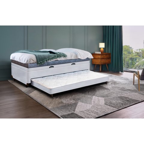 Cama 3 em 1 Solteirão Serenelife - Suede Cinza Claro