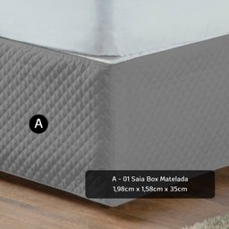 Saia para Cama Box Queen 198x158x35cm Tecido Percal 150 Fios Matelada Casaborda - 2