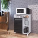 Ver imagem 2 de Armário Balcão de Cozinha Multiuso 1 Porta 3 Prateleiras 60cm m09T Cor Branco e Preto - Decibal