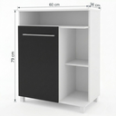 Ver imagem 7 de Armário Balcão de Cozinha Multiuso 60cm 1 Porta 3 Prateleiras M09T Branco/Preto - Decibal Móveis