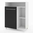 Ver imagem 2 de Armário Balcão de Cozinha Multiuso 60cm 1 Porta 3 Prateleiras M09T Branco/Preto - Decibal Móveis