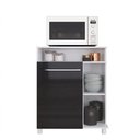 Ver imagem 4 de Armário Balcão de Cozinha Multiuso 60cm 1 Porta 3 Prateleiras M09T Branco/Preto - Decibal Móveis