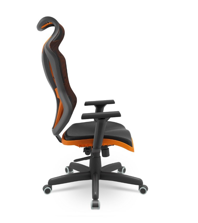 Cadeira Plaxmetal Gamer Vizon Dz Encosto Tela Mecanismo Relax System Detalhes Laranja - 2