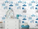 Ver imagem 1 de Papel de Parede Infantil - Carrinhos Azul Arte Destaque 3 Metros