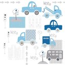 Ver imagem 3 de Papel de Parede Infantil - Carrinhos Azul Arte Destaque 3 Metros