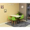 Conjunto de Mesa Dobrável Retrátil 120 x 75 Branca + 4 Cadeiras Eiffel - Verde - 1