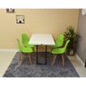 Conjunto de Mesa Dobrável Retrátil 120 x 75 Branca + 4 Cadeiras Eiffel - Verde - 2