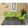 Conjunto de Mesa Dobrável Retrátil 120 x 75 Branca + 4 Cadeiras Eiffel - Verde - 4