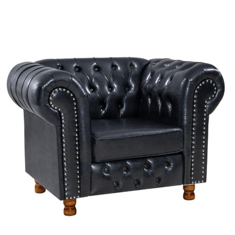 Poltrona Chesterfield Vittorio Via Encanto Courano Preto