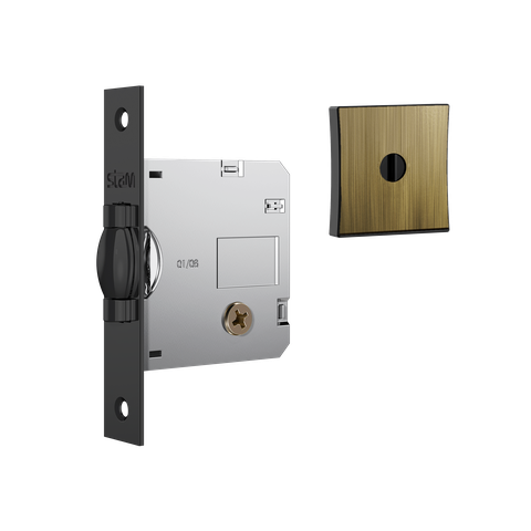 Fechadura Stam Trinco Rolete Classic 1005 Tetra Externa Roseta Quadrada Antique E-coat