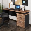 Ver imagem 1 de Escrivaninha Mesa Escritório 150cm 3 Gavetas Flex Multimóveis CR25316