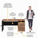 Ver imagem 3 de Escrivaninha Mesa Escritório 150cm 3 Gavetas Flex Multimóveis CR25316
