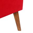 Ver imagem 4 de 2X Puff Carré Poptem Quadrado Capitonê vermelho banqueta madeira quadrado decorativo assento acolcho