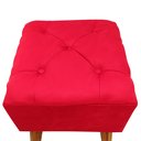 Ver imagem 3 de 2X Puff Carré Poptem Quadrado Capitonê vermelho banqueta madeira quadrado decorativo assento acolcho