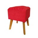 Ver imagem 2 de 2X Puff Carré Poptem Quadrado Capitonê vermelho banqueta madeira quadrado decorativo assento acolcho