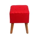 Ver imagem 1 de 2X Puff Carré Poptem Quadrado Capitonê vermelho banqueta madeira quadrado decorativo assento acolcho
