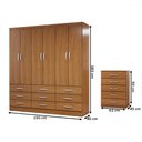 Ver imagem 4 de Guarda-roupa Casal Stella 6 Portas 9 Gavetas com Cômoda 5 Gavetas Cinamomo - Panorama Móveis