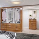 Ver imagem 2 de Guarda-roupa Casal Stella 6 Portas 9 Gavetas com Cômoda 5 Gavetas Cinamomo - Panorama Móveis