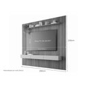 Ver imagem 3 de Rack Bancada C/ Painel P/ Tv até 75 Pol Maragogi Ripado 1 Porta e 2 Gavetas 230x220cm Cinamomo/off